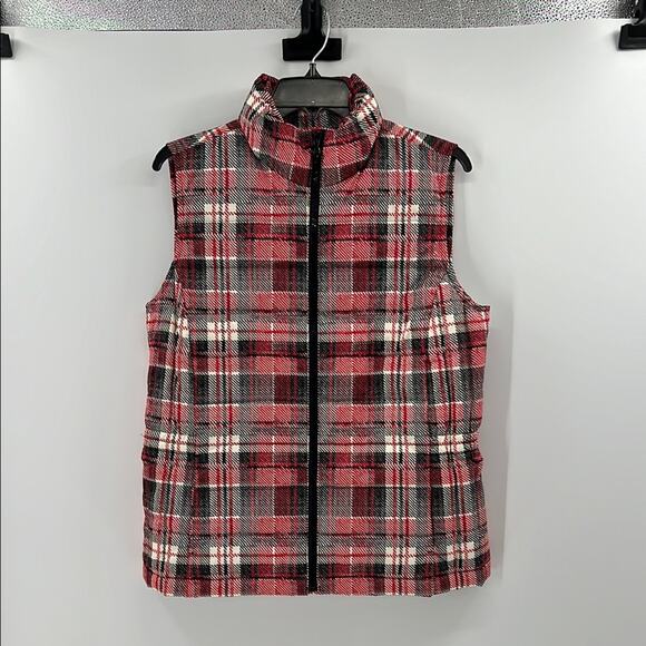 Talbots Jackets & Blazers - Talbots Women's Down Puffer Vest - Red Plaid - Small